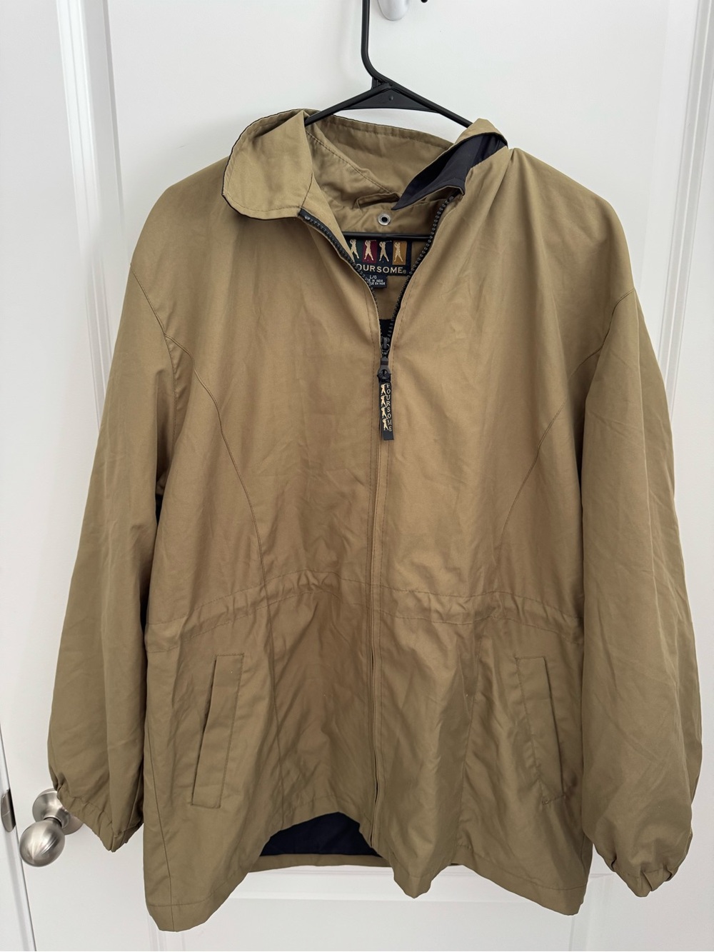 Vintage Men's Lightweight Tan Shirt Jacket with Zip Front